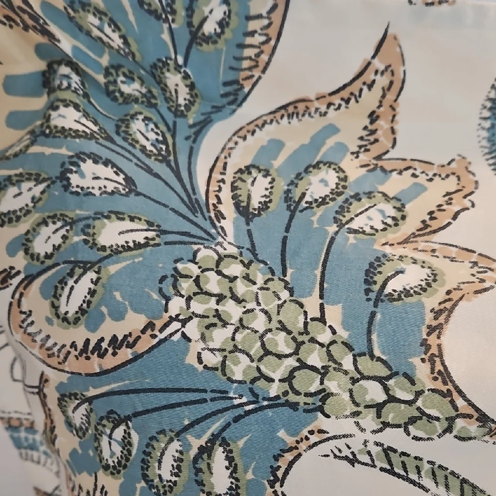 Noble Excellence Cream Mid-Century Modern Paisley Floral King Pillow Shams